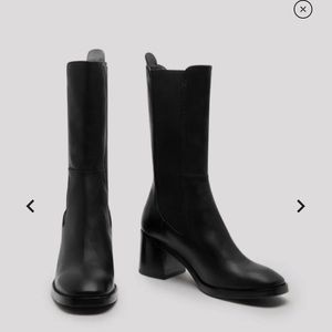 miista macy black leather slip on boots